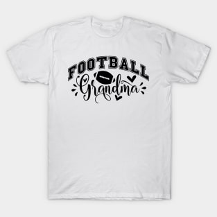 Football Grandma black T-Shirt